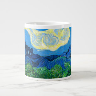 Caneca De Café Grande Van Gogh Olive Trees em Paisagem Montanhosa