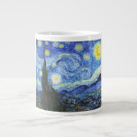 Caneca De Café Grande VAN GOGH Starry Night<br><div class="desc">"van gogh vincent",  noite estrelada,  "quadro famoso",  vintage,  estrelas,  céu,  "arte",  azul</div>