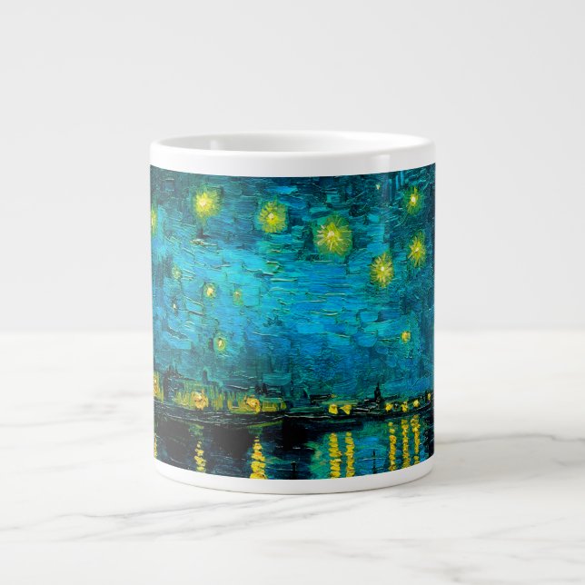 Caneca De Café Grande Van Gogh Starry Night Over the Rhône (Frente)