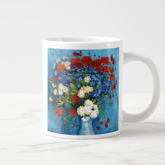 Caneca De Café Grande Van Gogh Vase com Cornflower e Poppies (Direita)