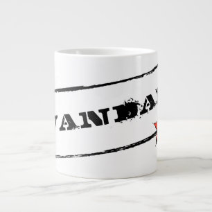Caneca De Café Grande VANDAL ad Mug (Texto Branco e Estrela Vermelha)