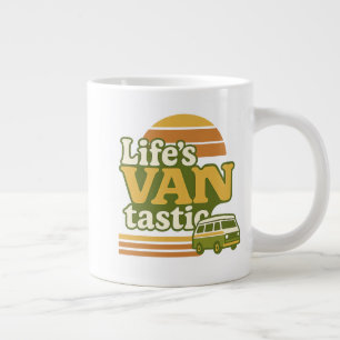 Caneca De Café Grande VANtastic Retro 70s Van Graphic da vida