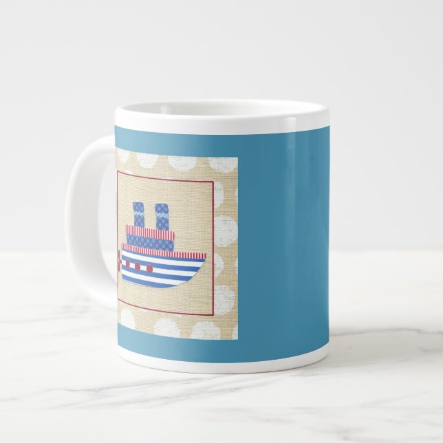 Caneca De Café Grande Vapor com propulsor e fumaça azul (Frente Esquerda)