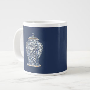 Caneca De Café Grande Vase de Porcelana Azul e Branco pelo Vision Studio