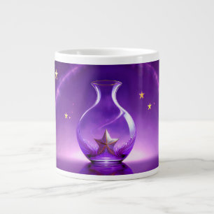 Caneca De Café Grande Vaso Roxo Transparente Com Estrela Tudo Sob Cúpula