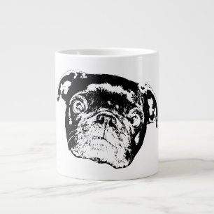 Caneca De Café Grande Vector Pug Matinal