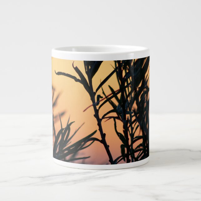 Caneca De Café Grande Vegetação no pôr do sol (Frente)