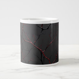 Caneca De Café Grande Veias Negras e Vermelhas