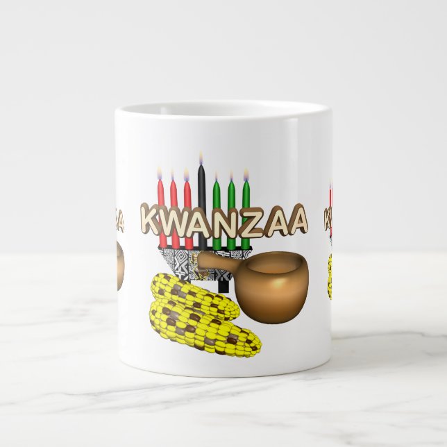 Caneca De Café Grande Velas do Kwanzaa - (Frente)
