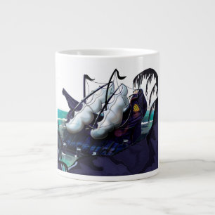 Caneca De Café Grande Velho Navio Pirata Atracado