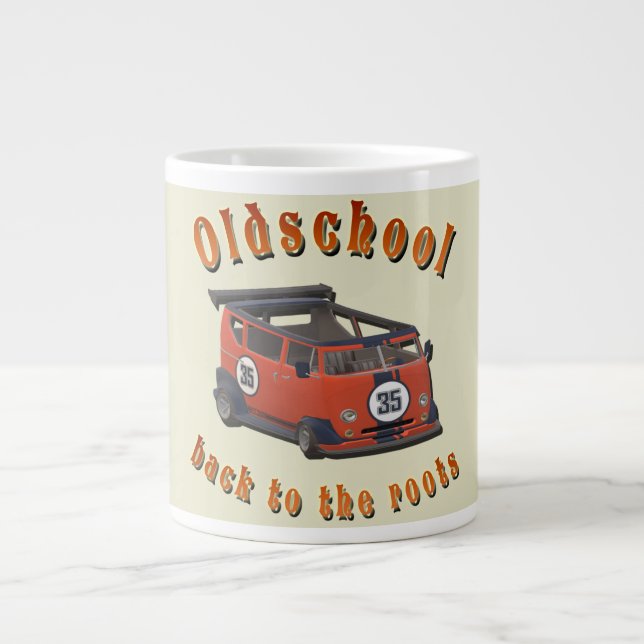 Caneca De Café Grande Velocidade da velha escola - ​ de volta às raízes! (Frente)
