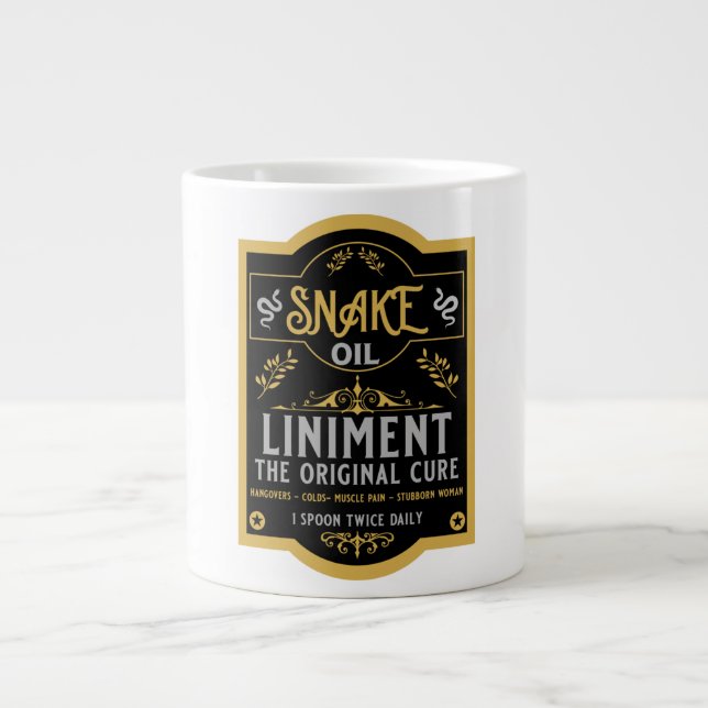 Caneca De Café Grande Vendedor de óleo de cobra, presentes engraçados pa (Frente)