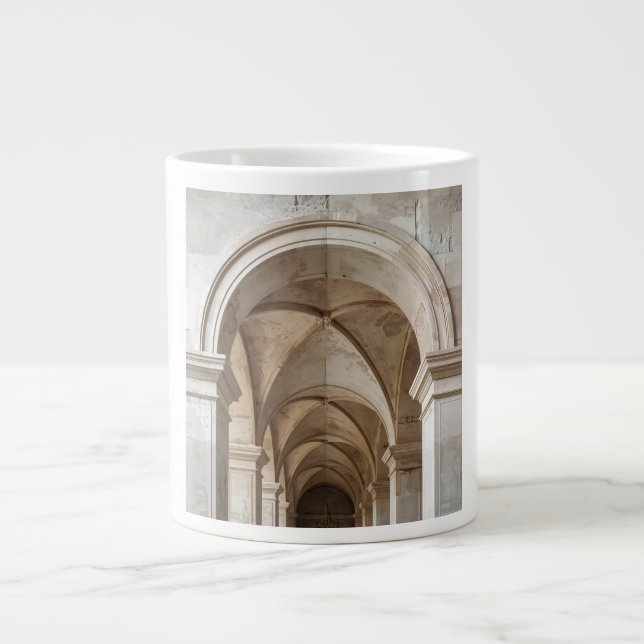 Caneca De Café Grande Venetian Plaster Architectural Arc Wallpaper (Frente)