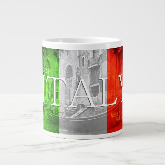 Caneca De Café Grande Veneza Itália Flag Gondola Mug (Frente)