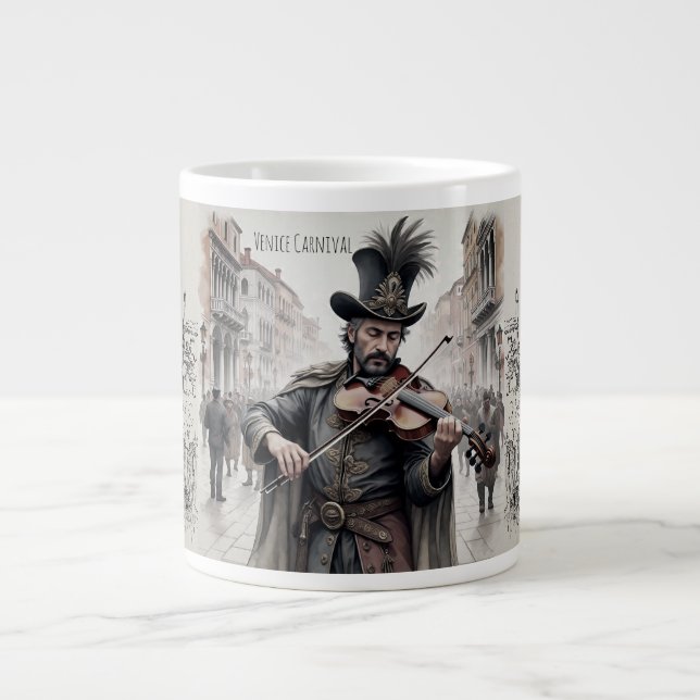 Caneca De Café Grande Veneza Roma, Carnaval de Veneza, Férias (Frente)