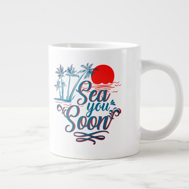 Caneca De Café Grande Venha logo. (Direita)