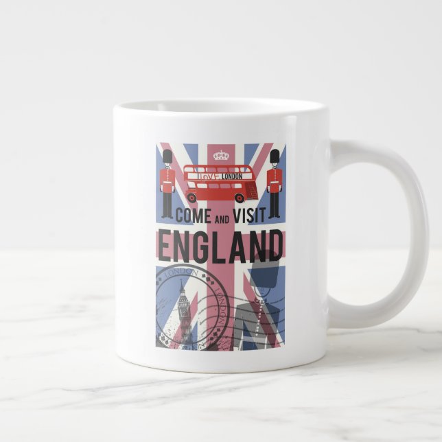 Caneca De Café Grande Venha visitar a Inglaterra (Direita)