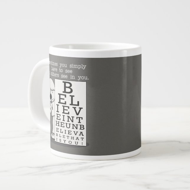 Caneca De Café Grande Ver é o gráfico dos olhos de crença (Frente Esquerda)