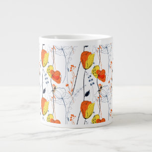 Caneca De Café Grande Verão tropical Belos Design de flores amarelas