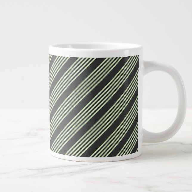 Caneca De Café Grande Verde pálido e carvão de cinco faixas (Direita)