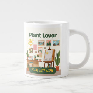Caneca De Café Grande Verdura Personalizada & Design de Espaço de Trabal