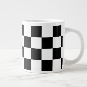 Caneca De Café Grande Verificador Preto e Branco