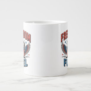 Caneca De Café Grande Vermelho Branco & Recarregado Patriótico 4 de Julh