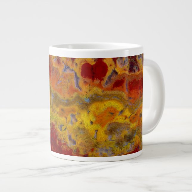Caneca De Café Grande Vermelho e amarelo Crayloa Jasper (Frente Esquerda)