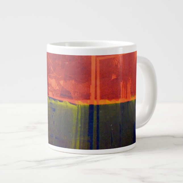 Caneca De Café Grande Vermelho e azul (Frente Esquerda)