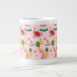CANECA DE CAFÉ GRANDE VERMELHO E PINTO COM IMPRESSÕES DE WATERMELON