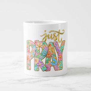Caneca De Café Grande Versículo Cristão Inspirador Apenas Ore