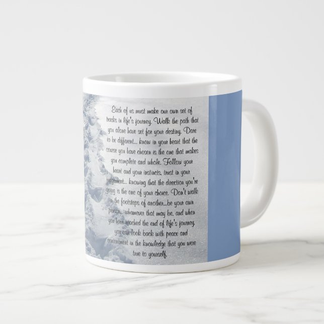 Caneca De Café Grande Versos Inspiracionais de Rastreamento Fresco (Frente Esquerda)