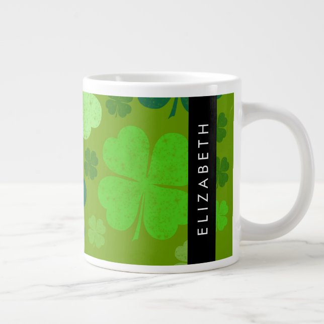 Caneca De Café Grande Vestidos Verdes, Vestidos Sortudos, Seu Nome (Direita)