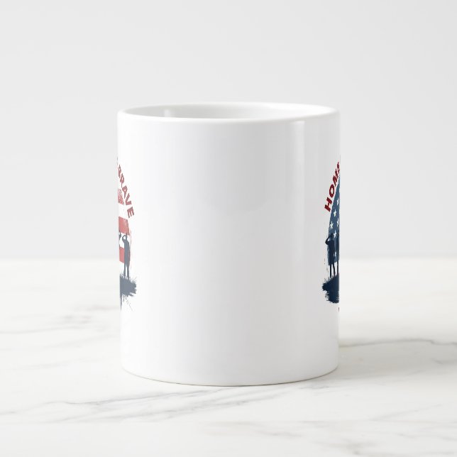 Caneca De Café Grande Veterans Day Patriotic Tee (Frente)