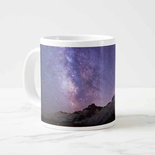 Caneca De Café Grande Via Láctea & Mt. Rainier | Estado de Washington (Frente Esquerda)