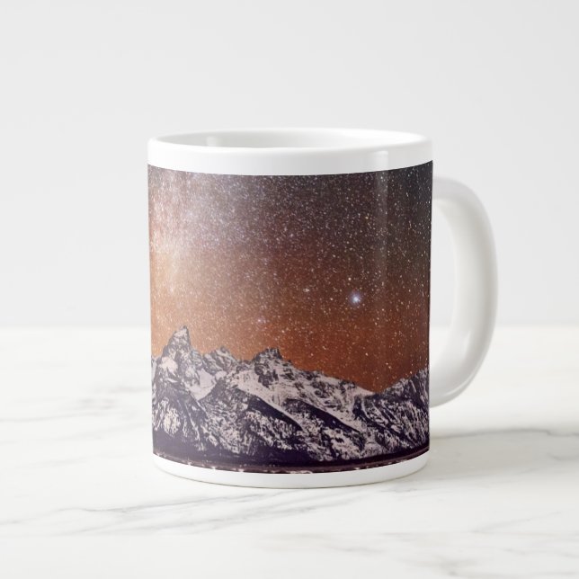 Caneca De Café Grande Via Látea sobre Grand Teton (Frente Esquerda)