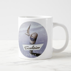 Caneca De Café Grande Viagem Antiga Hotel Excelsior Zurique Suíça
