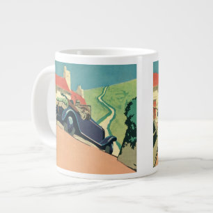 Caneca De Café Grande Viagem de carro conversível antigo no campo