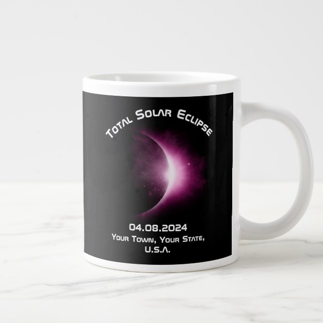 Caneca De Café Grande Viagem ECLIPSE SOLAR TOTAL Personalizado 2024 (Direita)