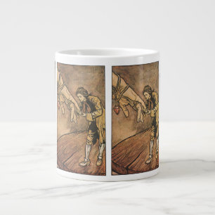 Caneca De Café Grande Viagens de Gulliver Vintage por Arthur Rackham