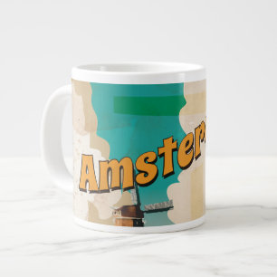 Caneca De Café Grande Viagens vintage Amsterdam