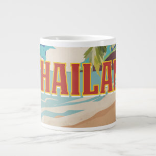 Caneca De Café Grande Viagens vintage da Tailândia