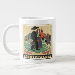 Caneca De Café Grande Viagens vintage de Poster de Promovendo a Pensilvâ