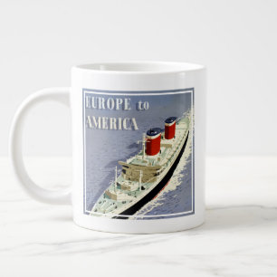 Caneca De Café Grande Viagens vintage de Poster para Linhas dos Estados