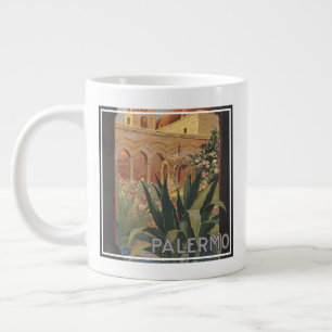 Caneca De Café Grande Viagens vintage De Poster Para Palermo, Itália.