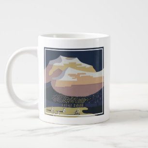 Caneca De Café Grande Viagens vintage de Poster Viagem de de para Montan