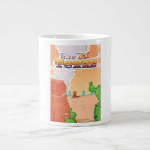 Caneca De Café Grande Viagens vintage do Texas.