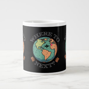 Caneca De Café Grande Viajante Mundial, Saudades de Viagens Onde Será o
