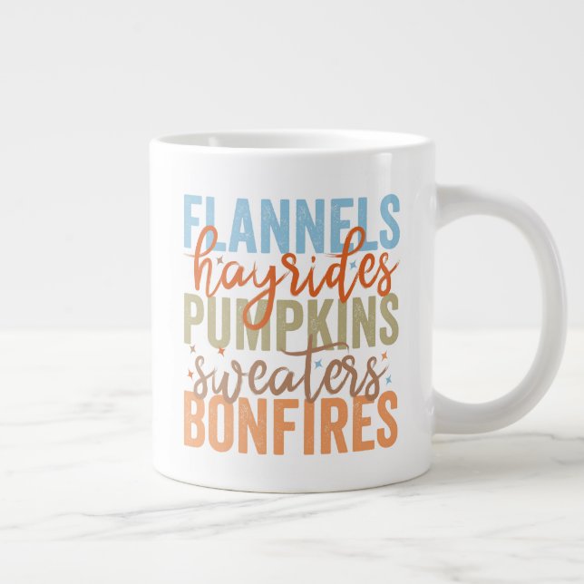 Caneca De Café Grande Vibes de queda divertida (Direita)