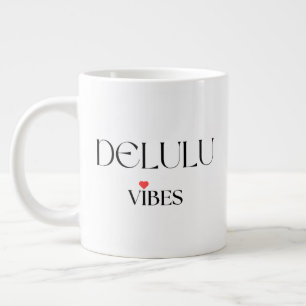 Caneca De Café Grande Vibrações Delulu, Presente de Citação Estética Eng